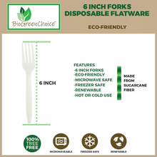 Load image into Gallery viewer, Eco-Friendly CPLA Disposable Flatware Forks