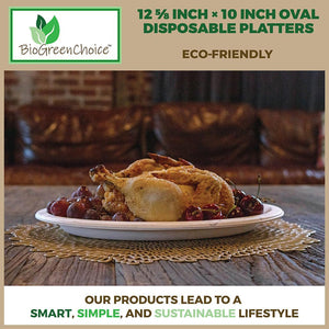 12 5/8" x 10" Eco-Friendly Disposable Platter