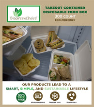Load image into Gallery viewer, 9x9x3&quot; Eco-Friendly Disposable Takeout Container -Single Compartment (300 Count)