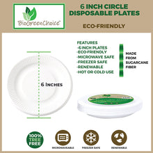 Load image into Gallery viewer, 6&quot; Compostable Fiber/Bagasse Ripple Edge Plate (1000 count)