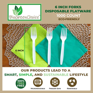 6" Fork - Eco-Friendly /C-PLA (1000 Count)