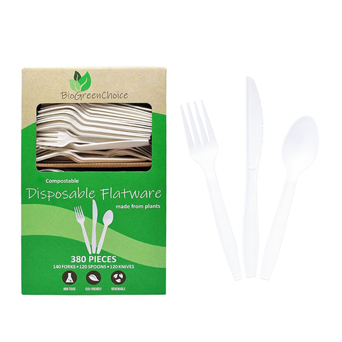 Eco-Friendly CPLA Flatware (Forks/Spoons/Knives)