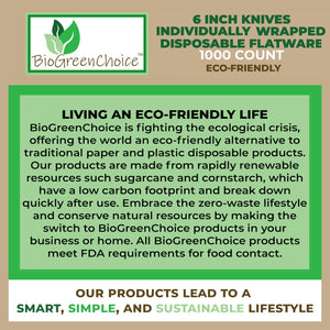 6"  Compostable Eco-Friendly White Knife