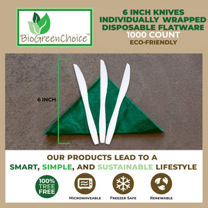 6"  Compostable Eco-Friendly White Knife