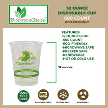 Load image into Gallery viewer, 32 oz. Eco-Friendly Clear PLA Cold Cup (600 Count) printed