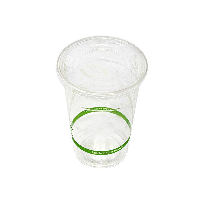LID - ( Straw Hole) - 10 to 24 oz Compostable Clear PLA Cold Cup