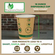 Load image into Gallery viewer, 16 oz Eco-Friendly Hot Paper Cup W/Bio Lining (1000 Count)