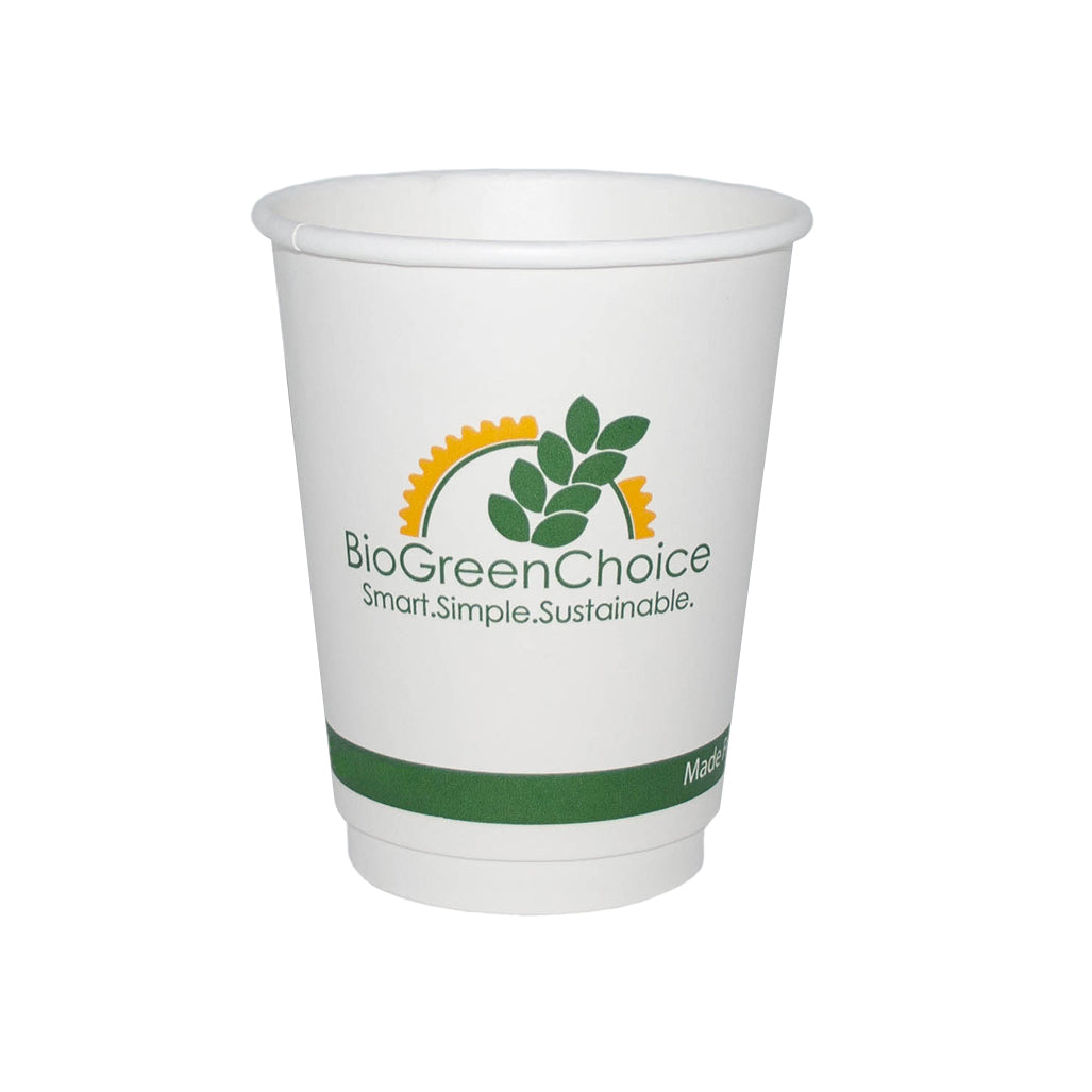8 oz Eco-Friendly Double Wall Hot Paper Cup W/Bio Lining (1000 Count) –  BioGreenChoice