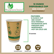 Load image into Gallery viewer, 12 OZ. ECO-FRIENDLY DOUBLE WALL HOT CUP