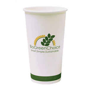 22 oz Eco-Friendly Cold Paper Cup w/two sided Bio Lining (1000 Count)