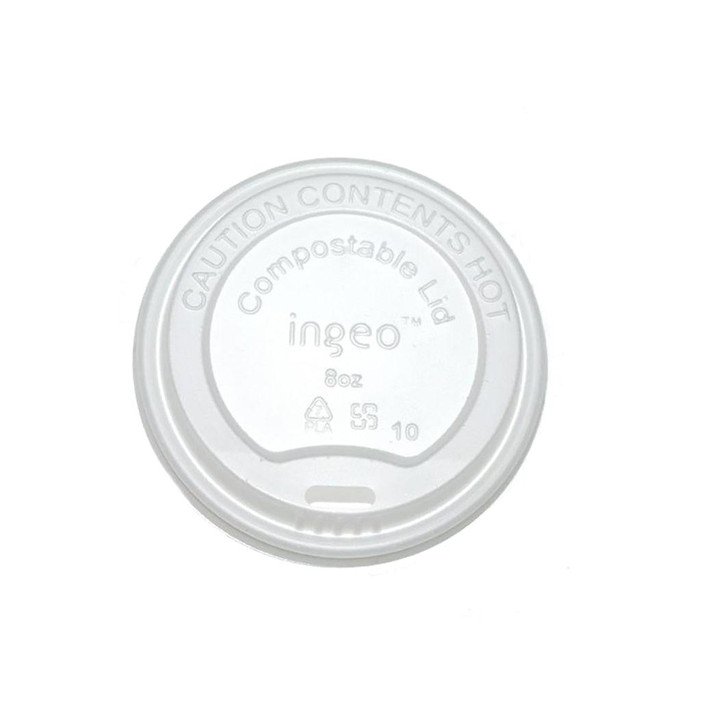 LID - 8 oz Compostable Compostable Hot Paper Cup