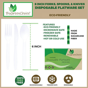 Eco-Friendly CPLA Flatware (Forks/Spoons/Knives)