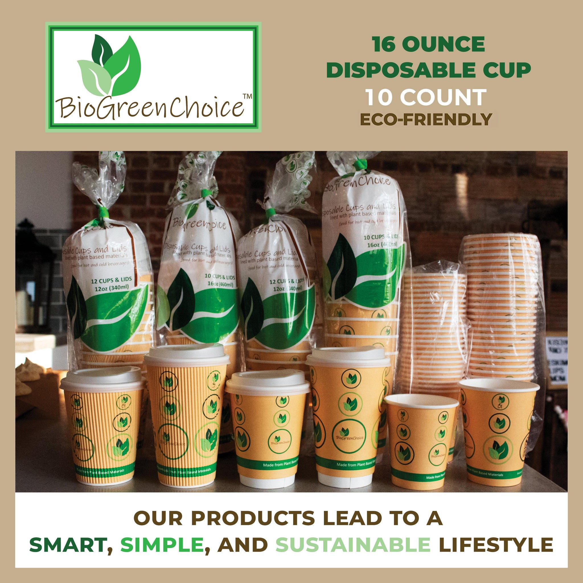 8 oz Eco-Friendly Double Wall Hot Paper Cup W/Bio Lining (1000 Count) –  BioGreenChoice