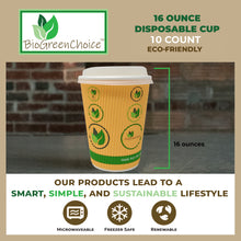 Load image into Gallery viewer, 16 oz. Eco-Friendly Ripple Wall Hot Cup (120 Count, 12 packs of 10)