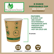 Load image into Gallery viewer, 8oz Eco-Friendly Single Wall Eco-Friendly Hot Cup (500 Count)