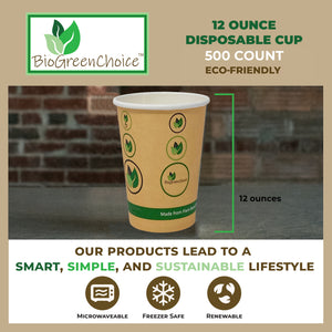 12oz Eco-Friendly Single Wall Hot Cup (500 Count)